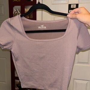 Hollister Women's Lavender Ribbed Crop Top